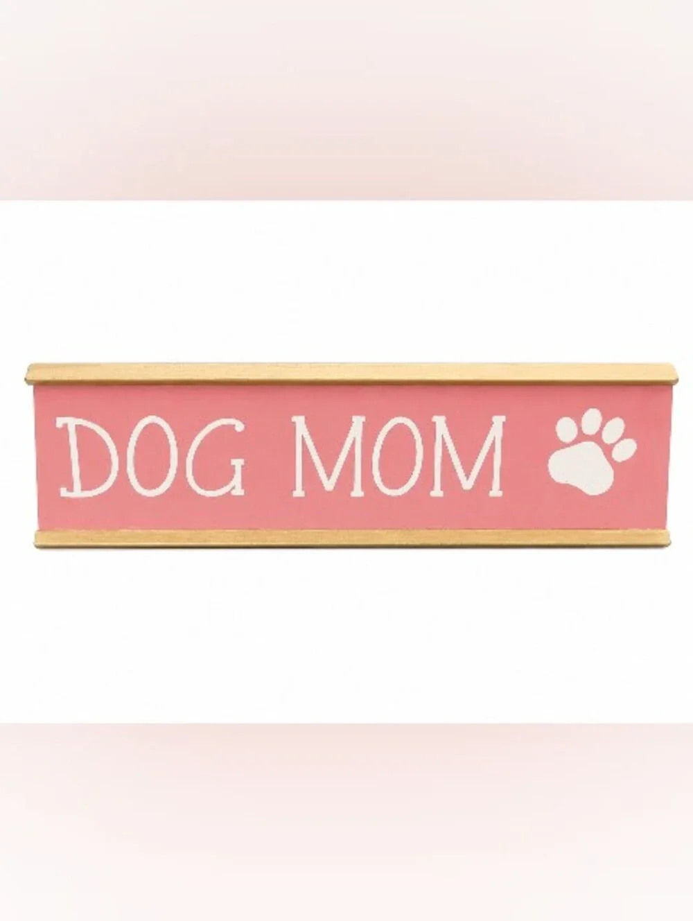 Dog Mom Pink Wall Sign with Gold Frame